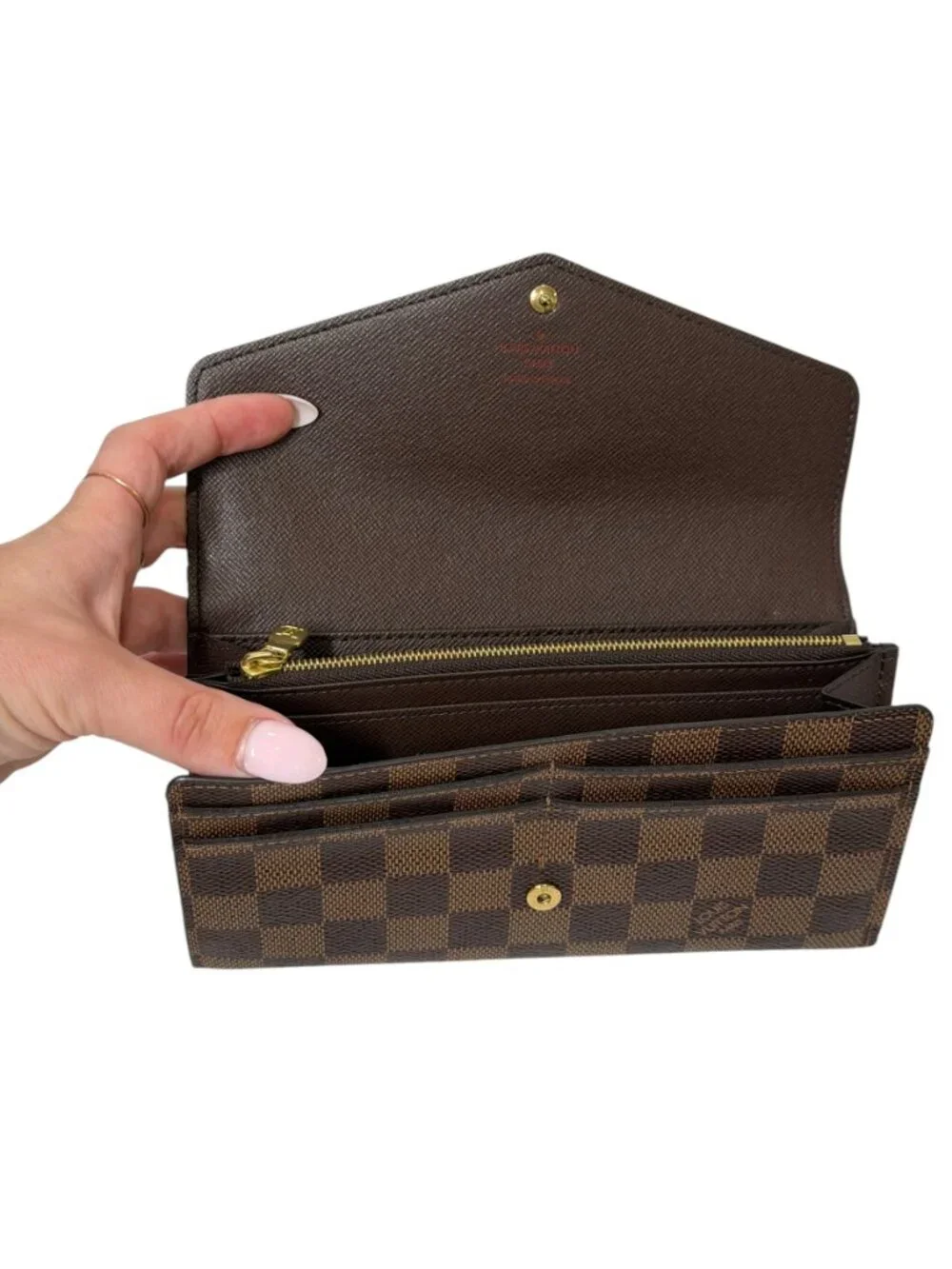 Louis Vuitton 2020 France Brown Damier Sarah Flap Wallet AS IS
